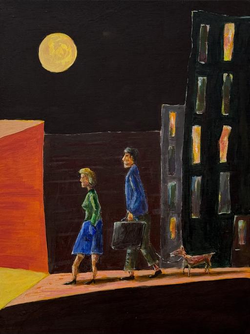 Exodus, by Hakan Unlu, Acrylic on Wooden Panel, 2026