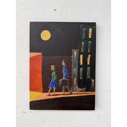 Exodus, by Hakan Unlu, Acrylic on Wooden Panel, 2026